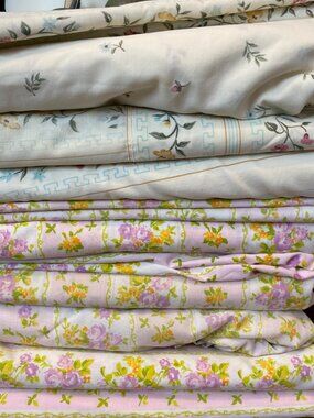 1970s Vintage Fieldcrest Wamsutta Sheet Sets Twin Flat Fitted Pillowcase Flowers